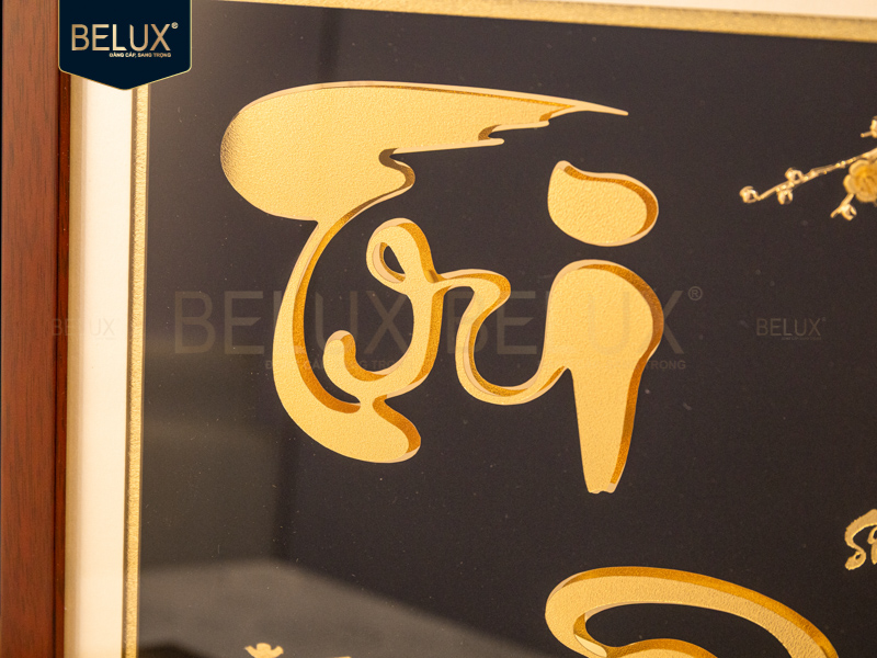 Tranh Chữ Tri Ân Dát Vàng 24k